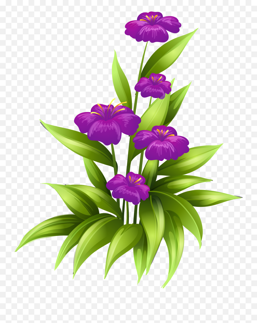Download Mauve Clipart Purple Flower - Transparent Plant Flower Clipart Emoji,Purple Flower Clipart