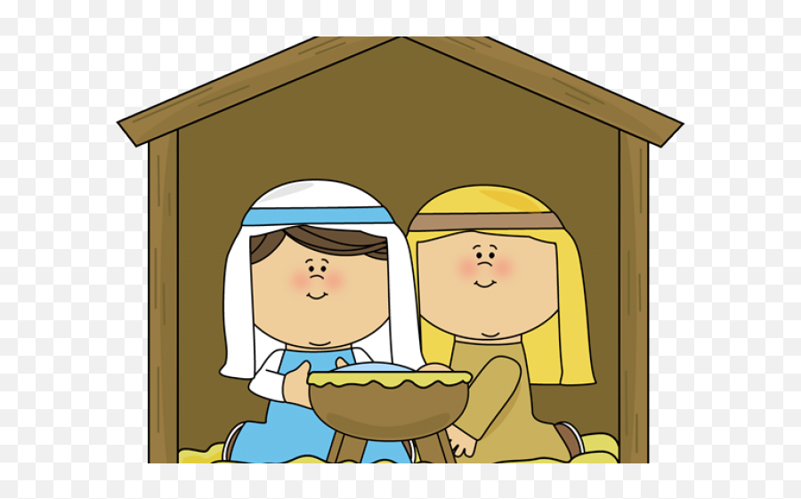 Download Mary And Baby Jesus Clipart - Transparent Emoji,Nativity Clipart