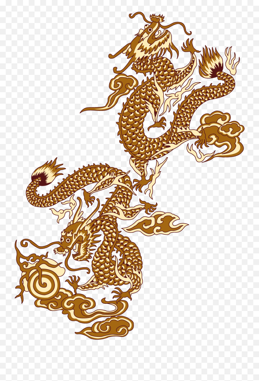 China Chinese Dragon - Golden Chinese Wind Dragon Material Chinese Dragon China Png Transparent Emoji,Chinese Dragon Clipart
