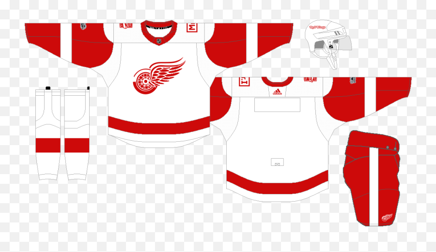 The Nhl Uniform Matchup Database - Detroit Red Wings Jersey Template Emoji,Detroit Red Wings Logo