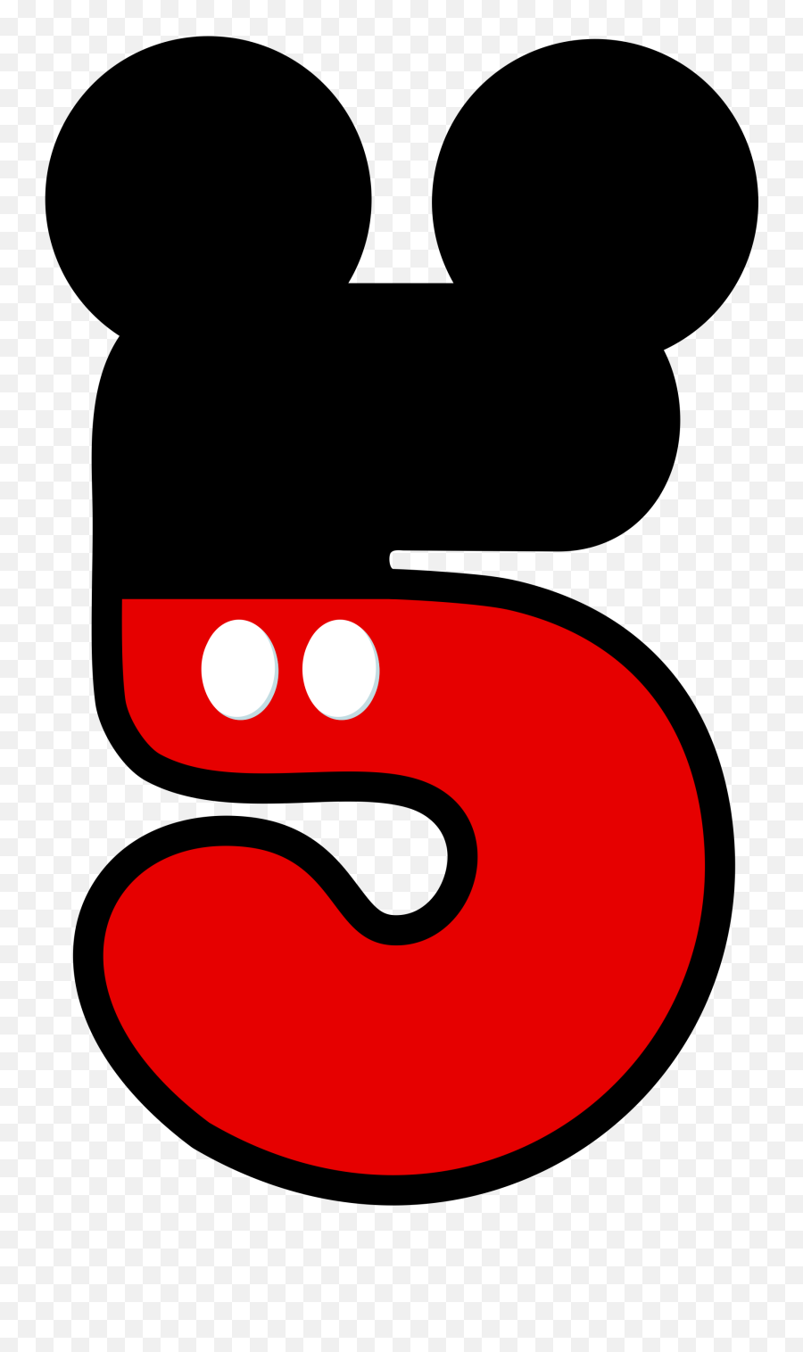 Number 4 Clipart Mickey Mouse Number 4 - Numero 5 Mickey Png Emoji,Mickey Png