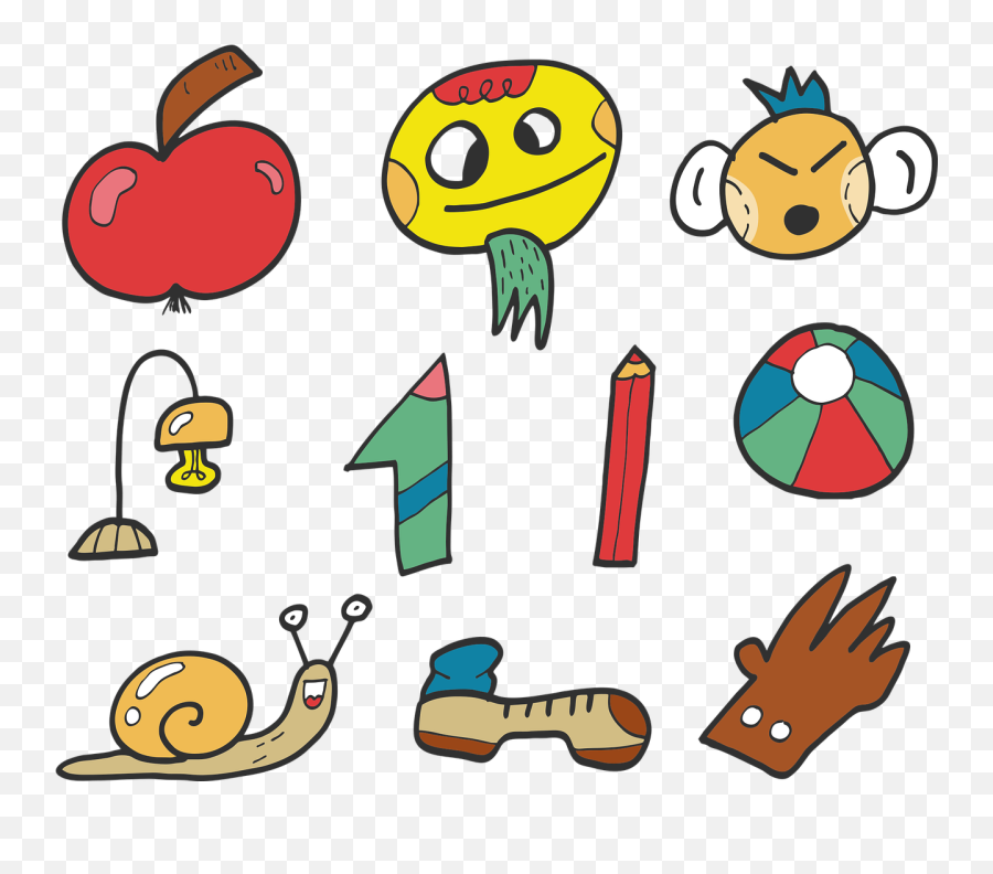 Funny Face Apple Number - Vector Graphics Emoji,Funny Face Png