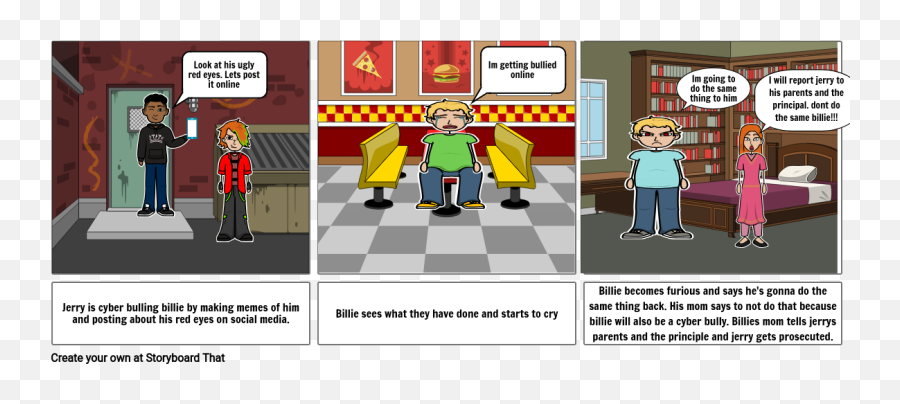 Cyberbully Storyboard By Benjaminlopez34543 - Fictional Character Emoji,Red Eyes Meme Png