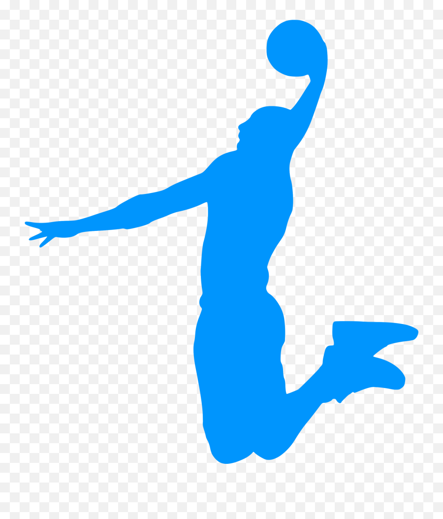 Basketball Clipart Blue Transparent Png - Basketball Player Silhouette Blue Emoji,Basketball Icon Png