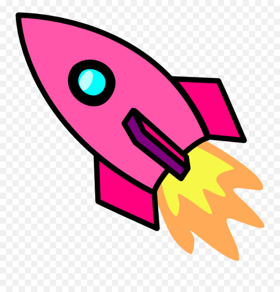 Pink Rocket Clip Art At Clker - Rocket Clipart Emoji,Rocket Clipart