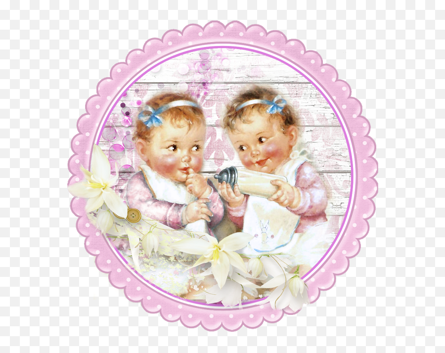 Images Of Sweet Twins - Dibujos De Bebés Gemelos Vintage Emoji,Twins Clipart