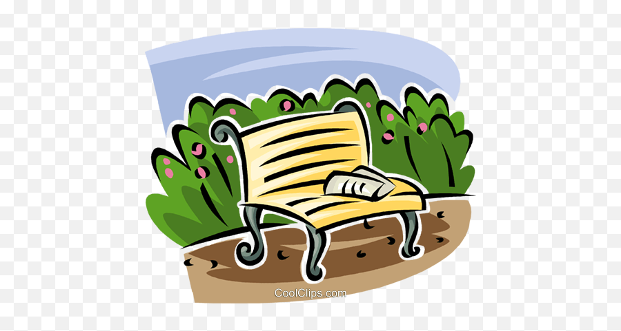 Park Bench Royalty Free Vector Clip Art Illustration - Banco De Jardim Cartoon Emoji,Bench Clipart
