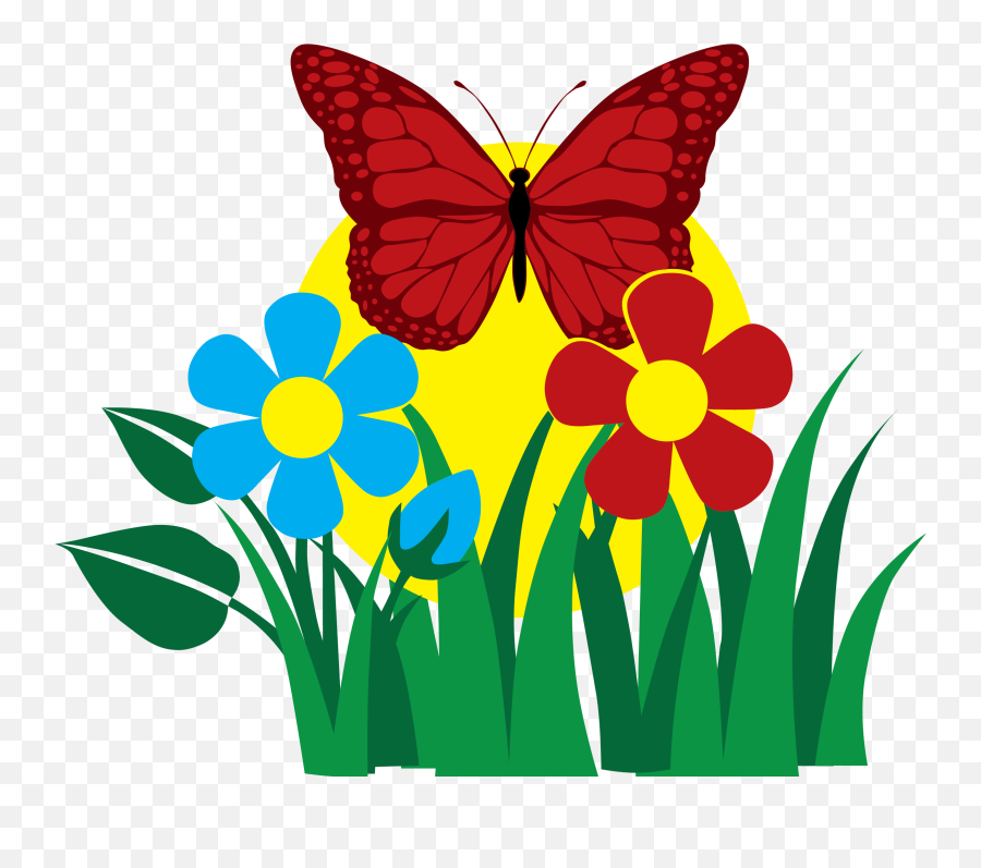 One Butterfly In The Garden Clipart - Clip Art Butterfly In The Garden Emoji,Garden Clipart