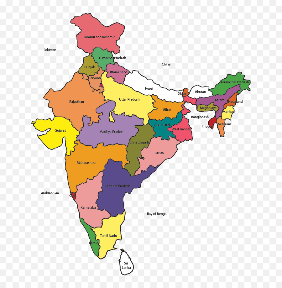Download India Map Png Pic - Only State Of India Emoji,India Clipart