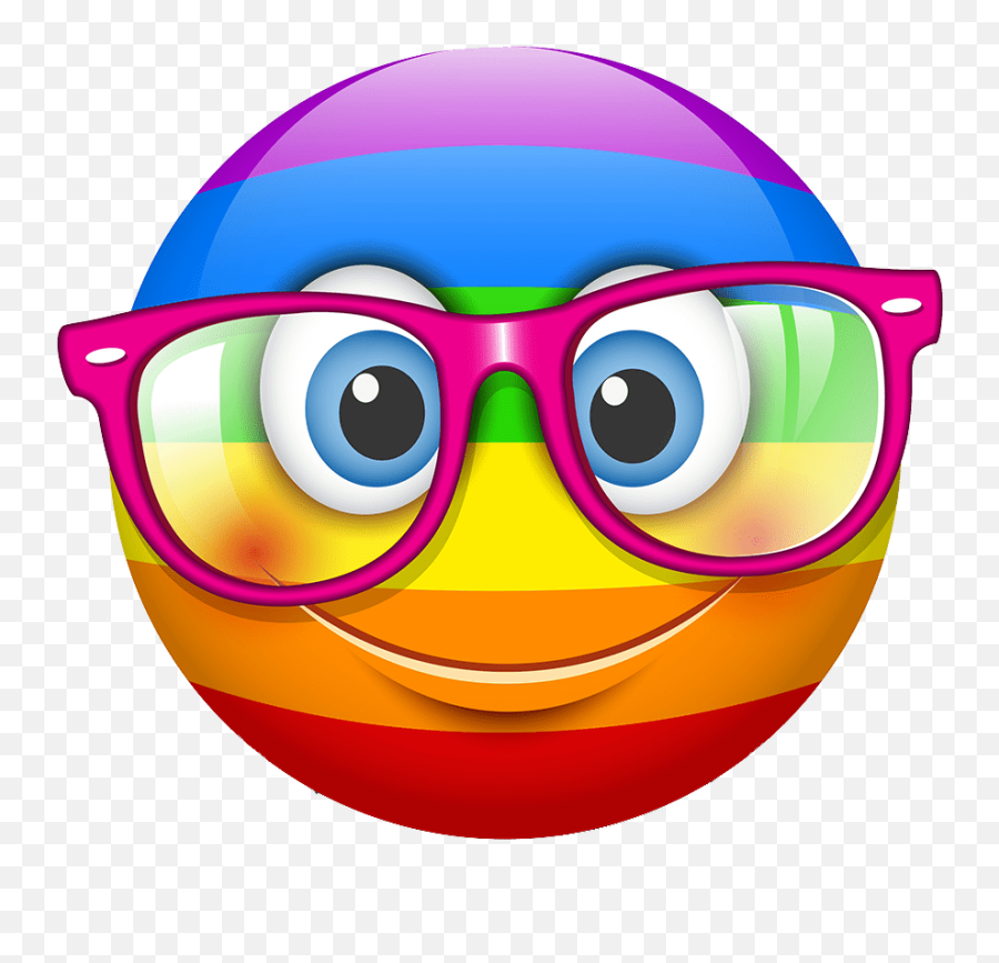 Rainbow Smiley Face Transparent Background - Novocomtop Emoji,Smiling Face Clipart