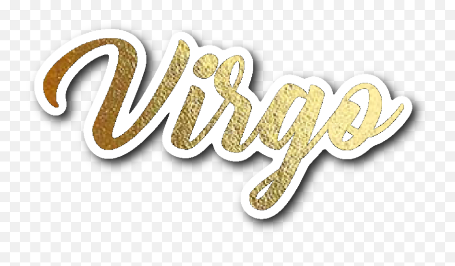 Download Hd Virgo Gold Lettering Vinyl Sticker - Zodiac Emoji,Gold Sticker Png