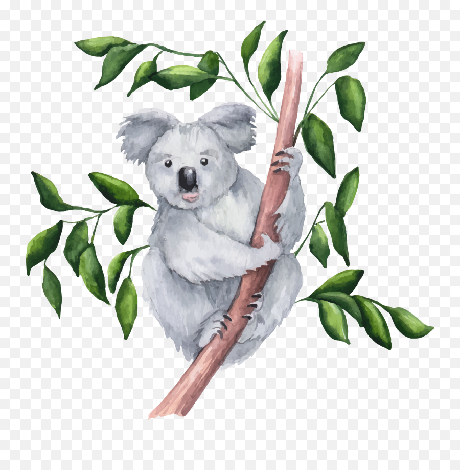Tree And Koala Wild Animal Sticker Emoji,Baby Jungle Animals Clipart