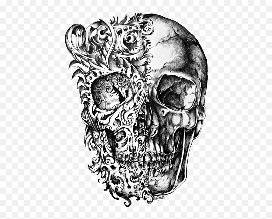 Download Tattoo Skull Calavera Design - Skull Designs Emoji,Cool Png