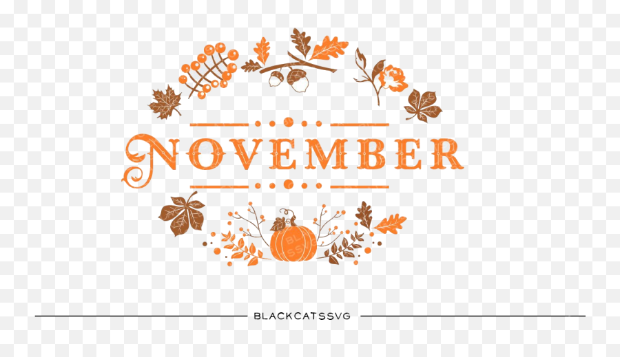 November Autumn Leaves Sign File - Decorative Emoji,November Clipart