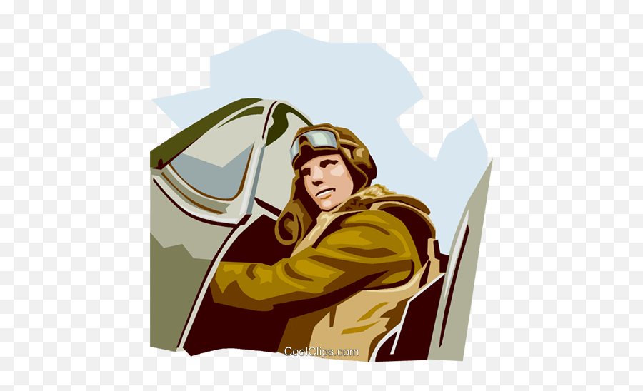 Pilot In Fighter Lane Royalty Free Vector Clip Art - Aircraft Pilot Emoji,Pilot Clipart