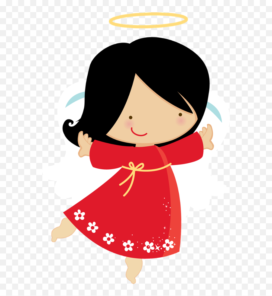 Clip Art Angel Black Hair - Png Download Full Size Clipart Christmas Angels Gift Tags Emoji,Christmas Nativity Clipart