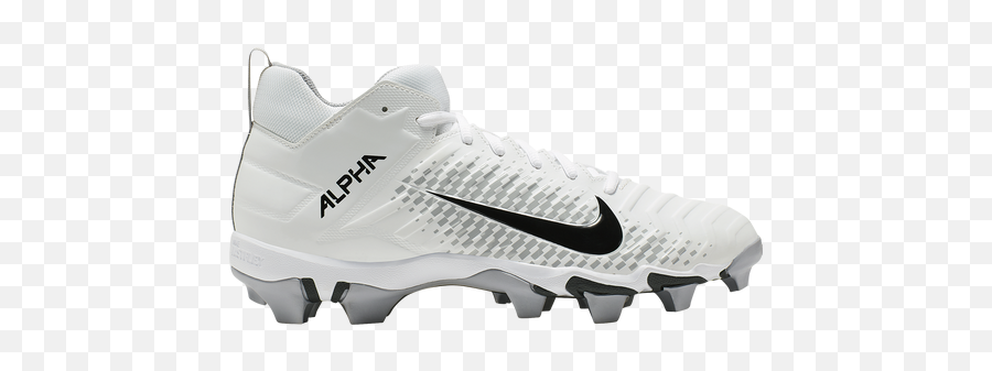 Nike Alpha Menace 2 Shark - Menu0027s Molded Cleats Shoes White Black Wolf Grey Nike Alpha Menace Shark 2 Football Cleats White Emoji,Black Wolf Png
