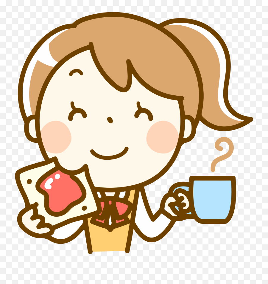 Eating Clipart Girl Eating - Eating Breakfast Clipart Emoji,Eating Clipart