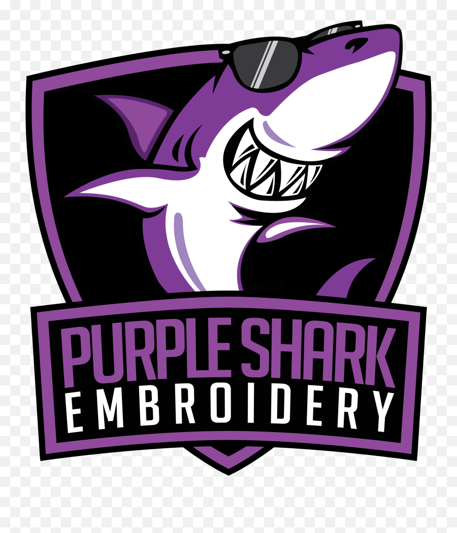Purple Shark Embroidery Emoji,Shark Logo