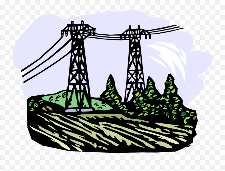 Vector Illustration Of Transmission Towers Carry Electrical Emoji,Transmission Clipart