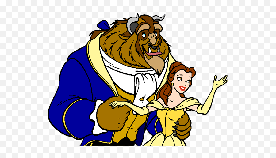 Belle And The Beast Clip Art 2 - Disney Clip Beauty And The Beast Emoji,Beauty And The Beast Clipart