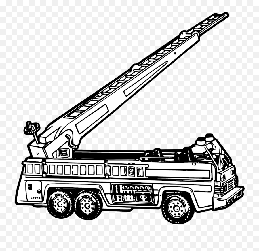 Fire Truck Png - Firetruck Vector Fire Truck Fire Ladder Fire Engine Black And White Emoji,Truck Clipart