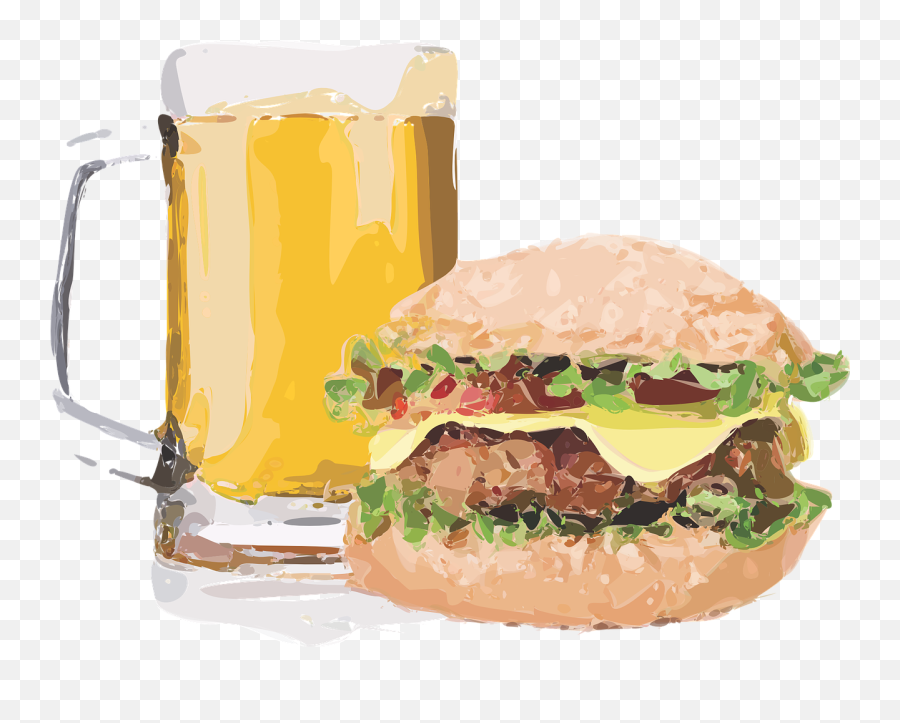 Burger Brew Beer Cheeseburger Png - Beer And Burger Vector Emoji,Cheeseburger Png