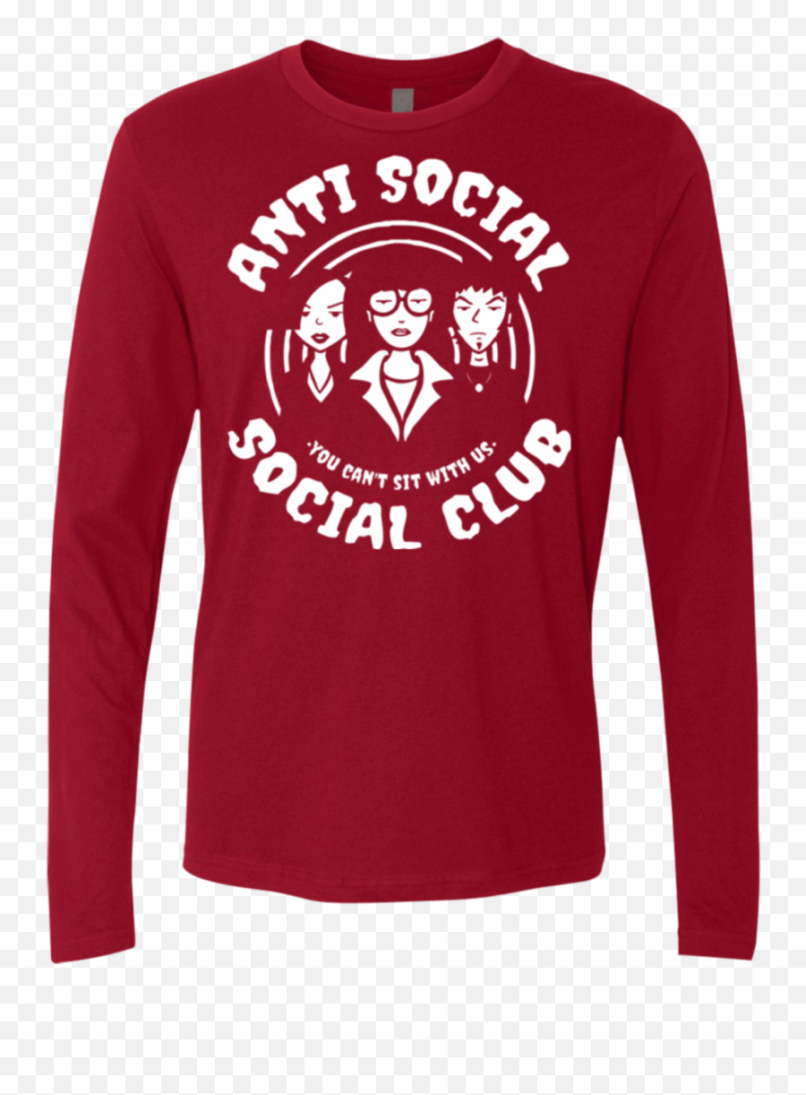 Anti - Social Club Menu0027s Premium Long Sleeve Long Sleeve Emoji,Anti Social Social Club Logo