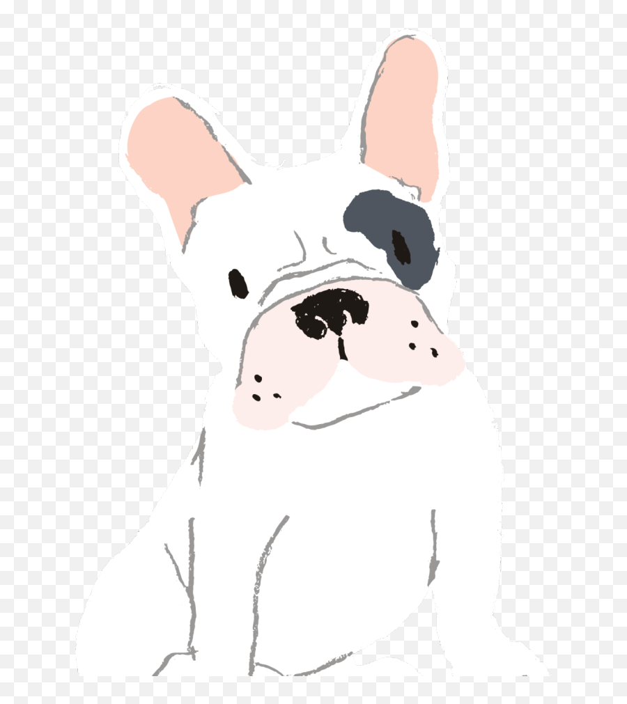 Hand Drawn Cute Cartoon Dog Vector Image French - Clip Art Dog Noses Png Vector Emoji,French Bulldog Clipart