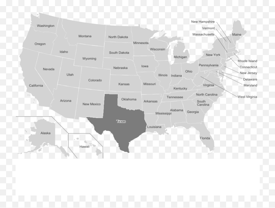 Us Map Texas Highlighted - Usa Map Ga State Outline Emoji,Usa Map Png