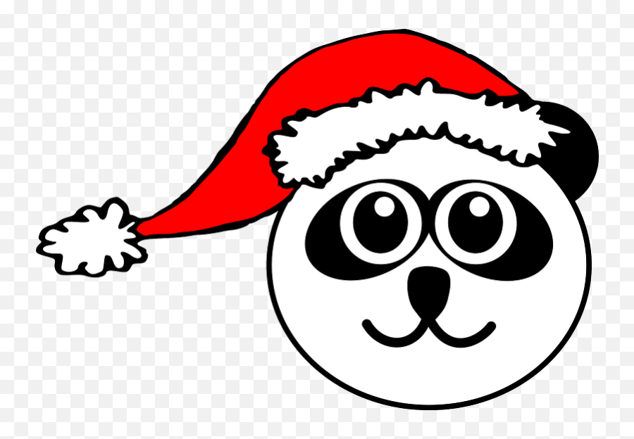 Panda Face With Santa Hat Clipart - Worksheets For Primary 6 Emoji,Santa Hat Clipart Black And White