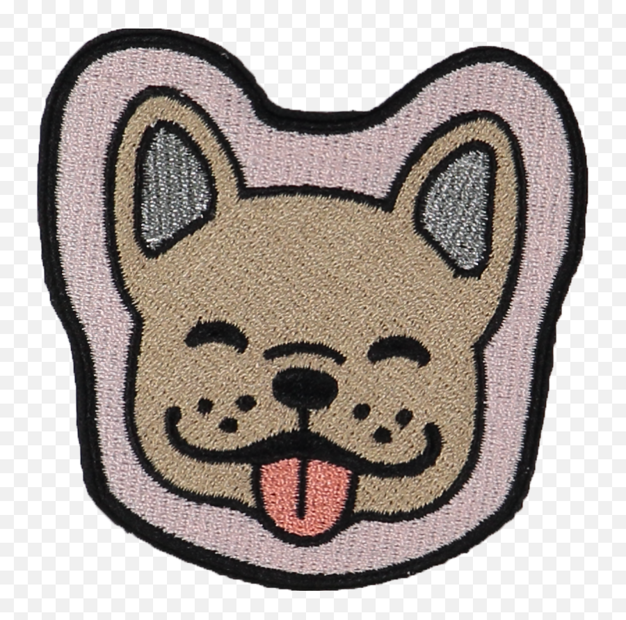 Dog Face Embroidered Sticker Patch - Dogs French Bulldog Cartoon Emoji,Dog Face Png