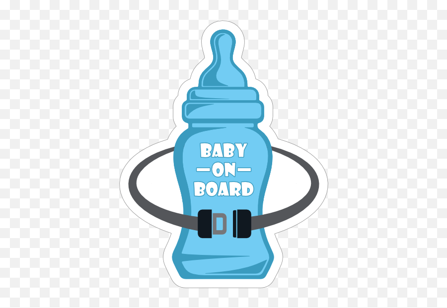 Bottle And Seat Belt Baby - Stickers Baby On Board Emoji,Seat Belt Clipart