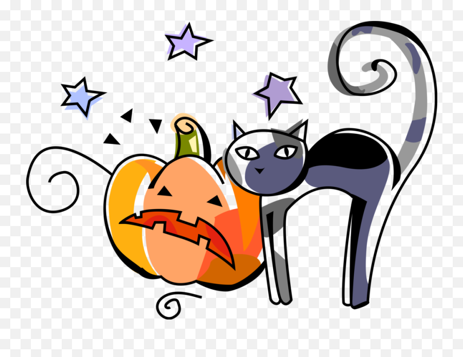 Vector Pumpkins Halloween Cat - Monografia De Halloween Emoji,Halloween Cat Clipart