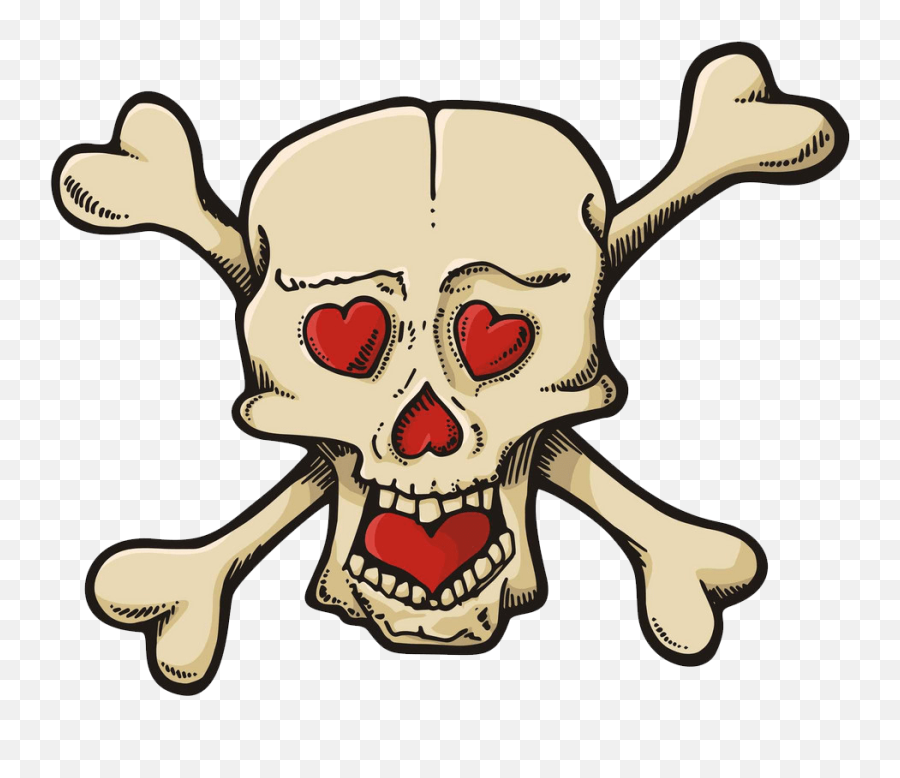 Hearts Skull Clipart Transparent - Clipart World Emoji,Bull Skull Clipart