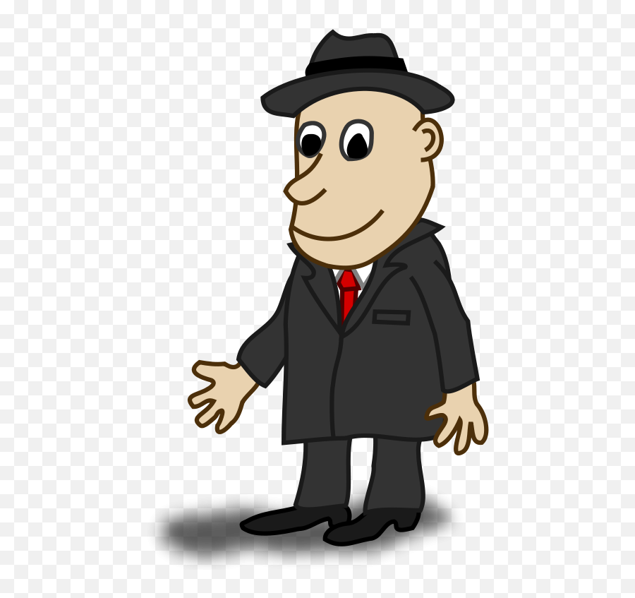 Man Character Cartoon Hat Stand Comic Business - Clip Art Character Emoji,Business Clipart