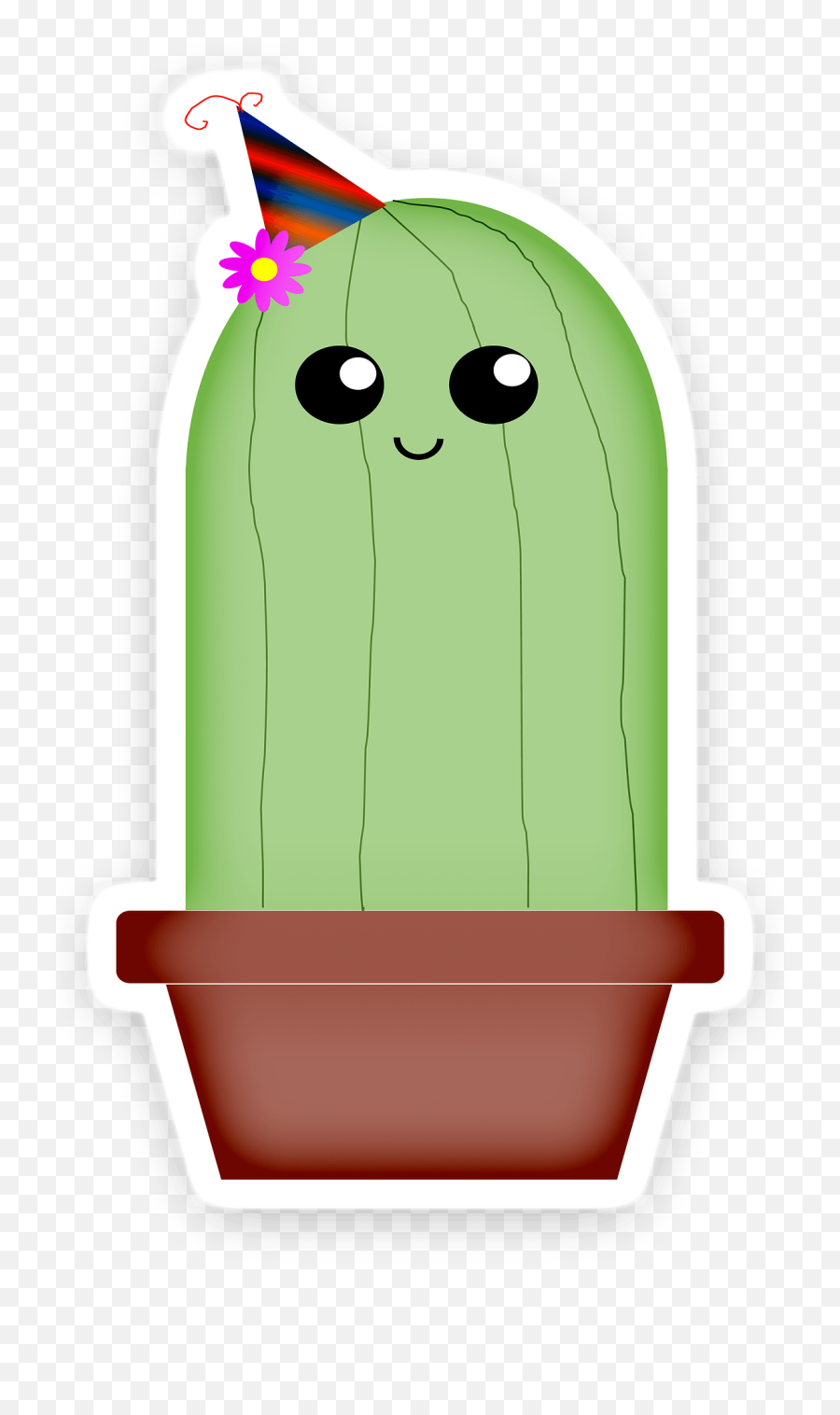 Cute Cactus In Birthday Hat Clipart Free Download - Qué Significa Kawaii Emoji,Party Hat Clipart
