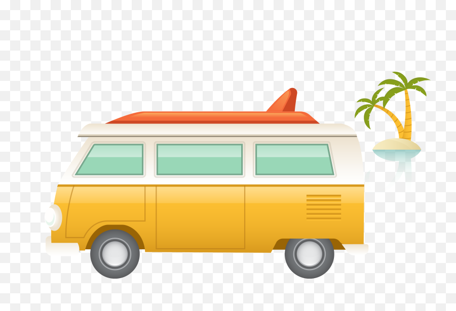 Surfboard Clipart Van Car - Surf Van Png Emoji,Van Clipart