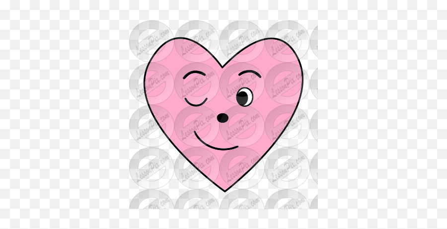Winking Heart Picture For Classroom Therapy Use - Great Emoji,Wink Clipart