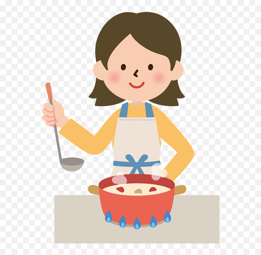 Woman Is Cooking Cream Stew Clipart Free Download Emoji,Free Cooking Clipart