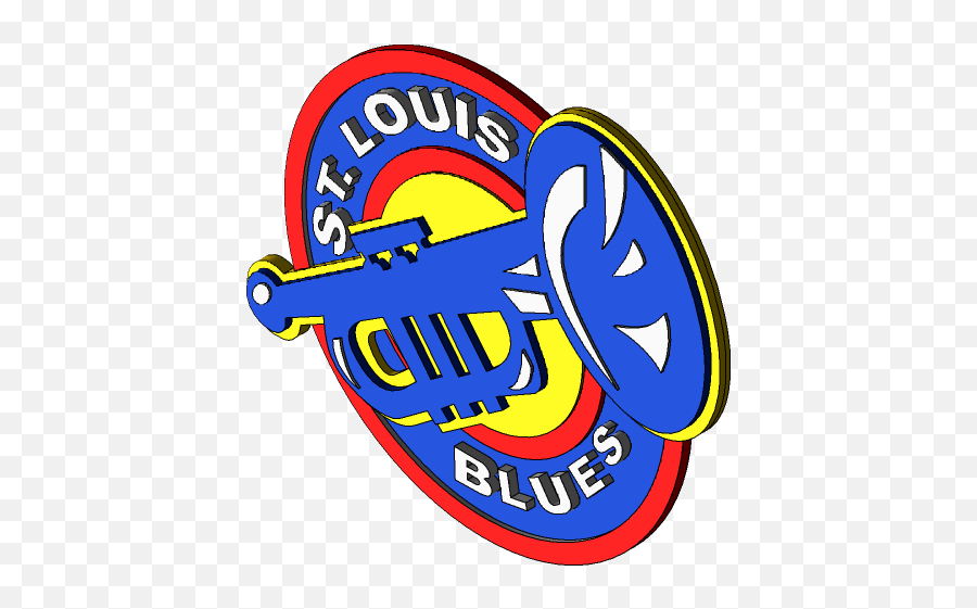 St Louis Blues Throwback Sleeve Logo 3d Cad Model Library Emoji,Saint Louis Blues Logo