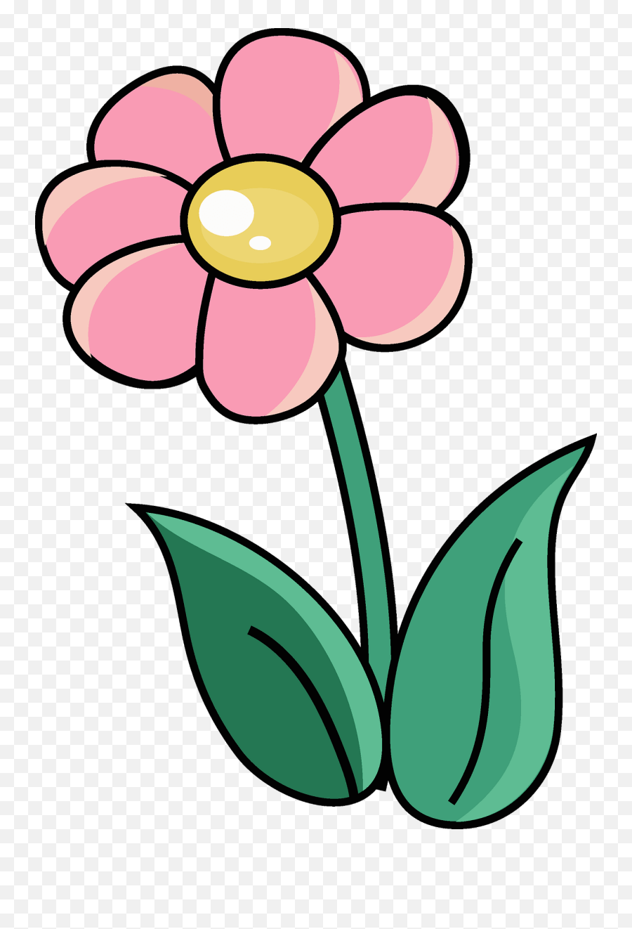 Pink Flower Clipart - Clipart Of A Pink Flower Emoji,Flower Clipart