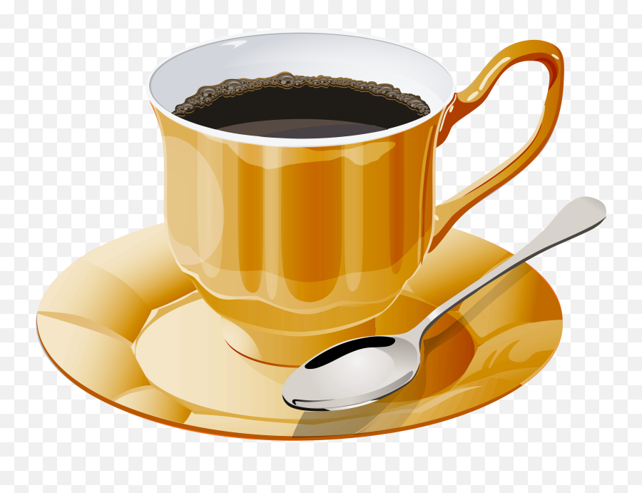 Yellow Cup Of Coffee Transparent Png - Coffee Png Clipart Emoji,Coffee Clipart