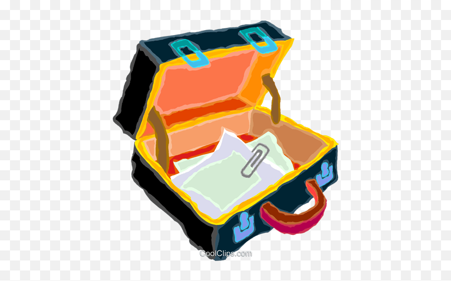Papers And Paper Clips Royalty - Hand Luggage Emoji,Briefcase Clipart
