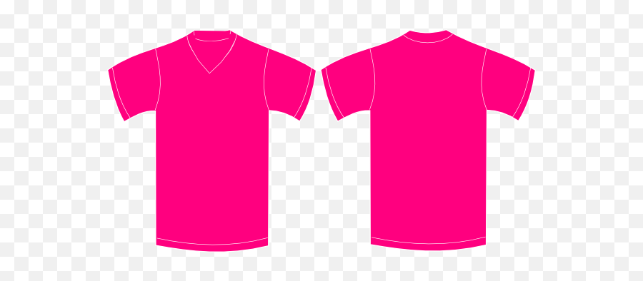 Pink Vneck Clip Art - Plain Pink V Neck T Shirt 600x313 Pink T Shirt V Neck Front And Back Emoji,V Clipart