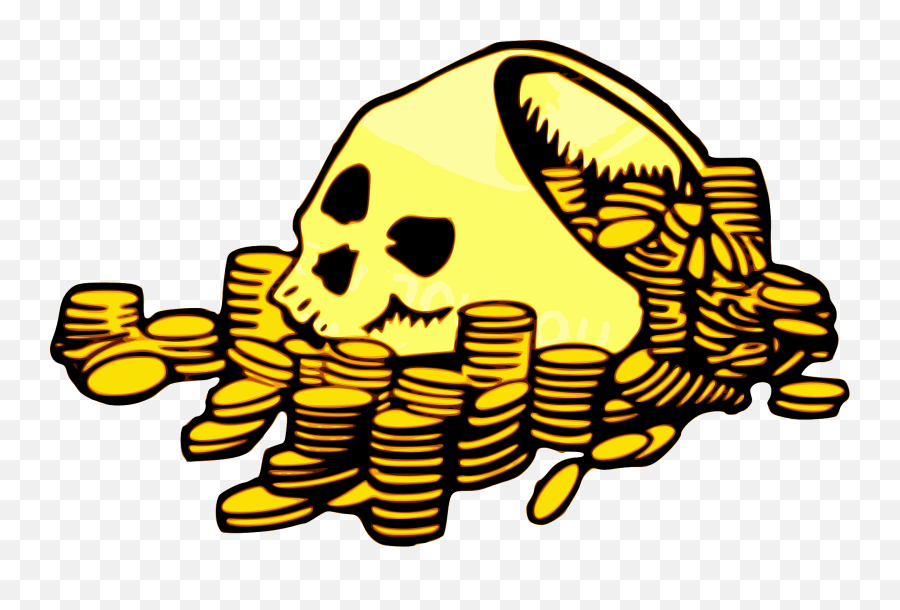Treasure Chest Clipart - Skull And Money Png Emoji,Treasure Chest Clipart