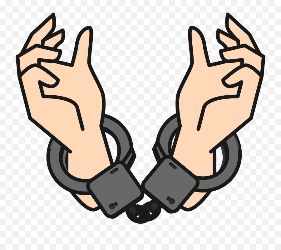 Handcuffs Clipart Cuffed Hand - Cuff Clipart Emoji,Handcuffs Clipart
