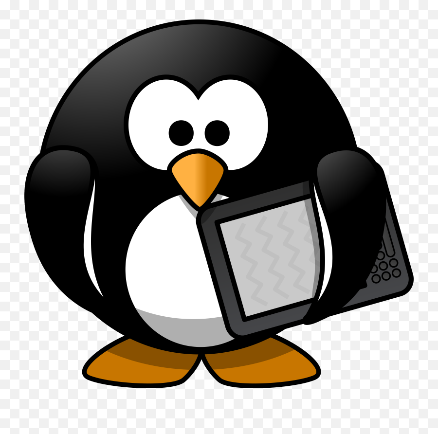 Penguin With Tablet Clipart - Ebooks Clipart Emoji,Tablet Clipart