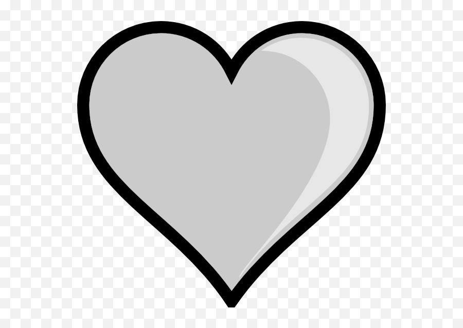 Clipart Of Gray And Grey - Blue Heart Clipart Png Gray Heart Cartoon Png Emoji,Heart Clipart Png