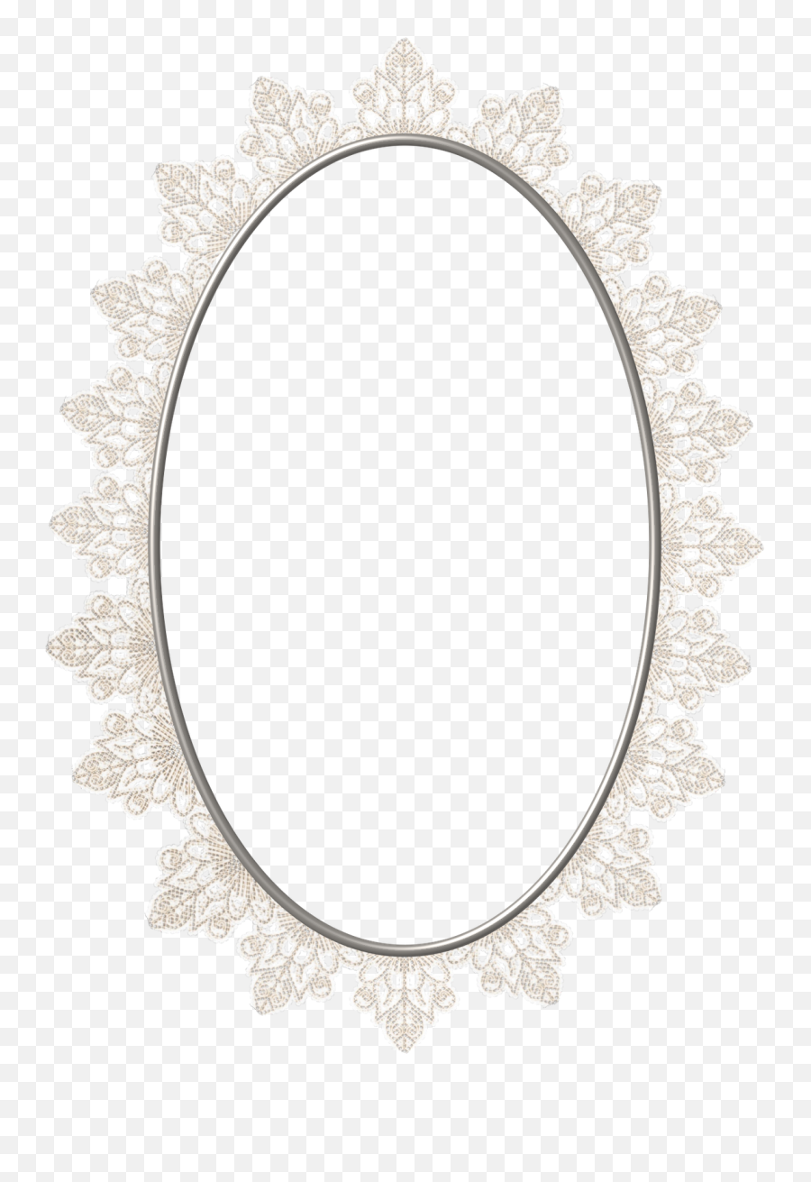 Free Oval Lace Png Frame - Decorative Emoji,Oval Frame Png